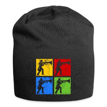 Euphonium Player Euphonist Dad Vintage Pop Art - Jersey Beanie - black - Front