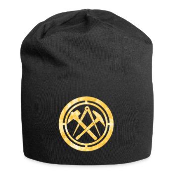 Dachdecker Zunft Logo Wappen Gold - Jersey-Beanie - Schwarz - Vorne