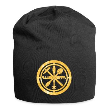 Glaser Zunft Logo Wappen Gold - Jersey-Beanie - Schwarz - Vorne