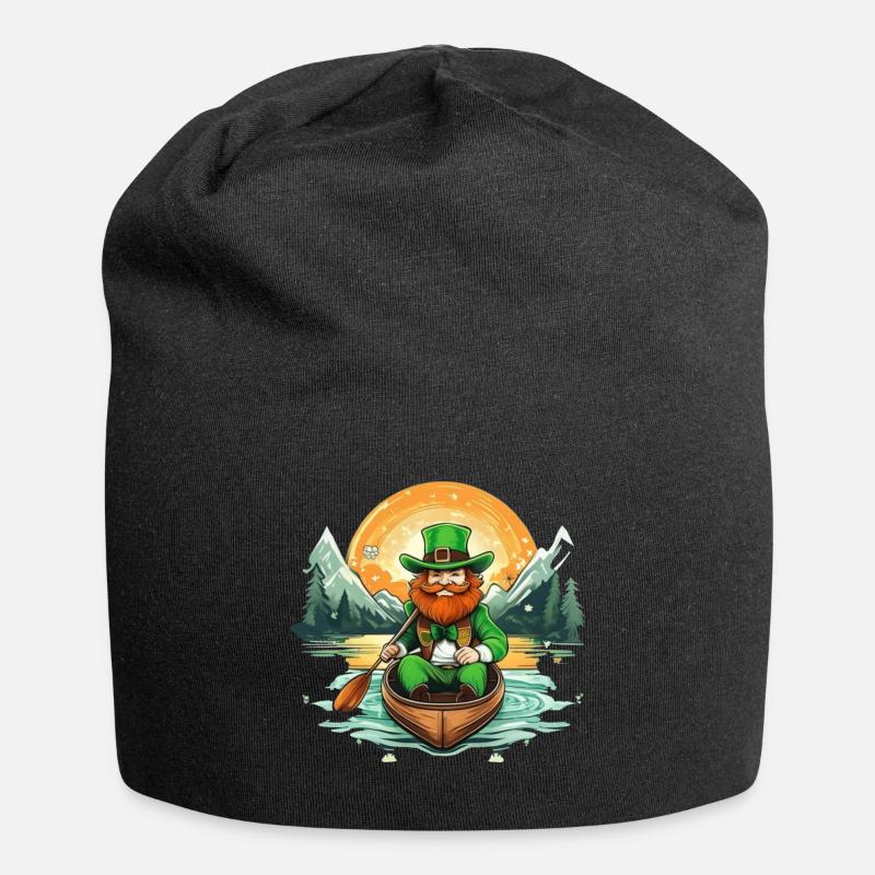 St. Patrick's Day Kleeblatt Kajak - Jersey-Beanie - Schwarz