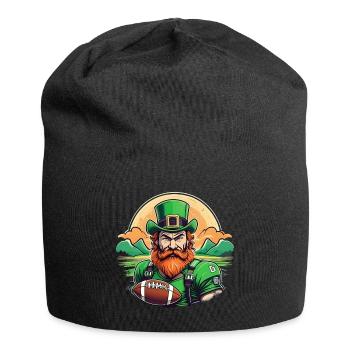 St. Patrick’s Day Shamrock Football américain - Bonnet en jersey - noir - Devant