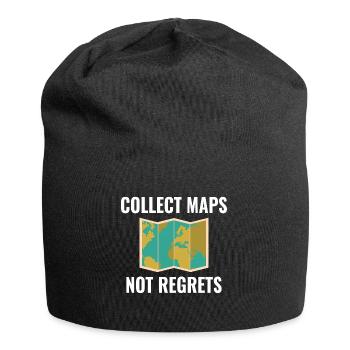 Collect Maps Not Regrets GIS Travel - Jersey Beanie - black - Front