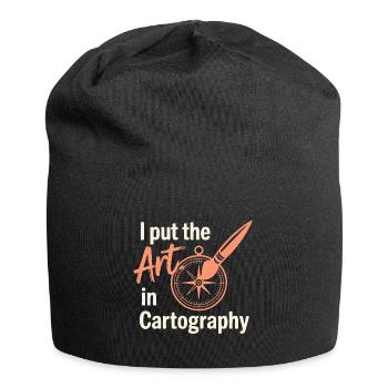 Art Cartography GIS Map Making Design - Jersey Beanie - black - Front
