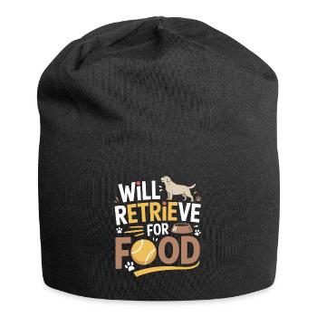 Wird für Futter apportieren Labrador Lustiger Hund - Jersey-Beanie - Schwarz - Vorne