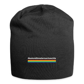 gegen rechts kein millimeter nach rechts vielfalt - Jersey-Beanie - Schwarz - Vorne