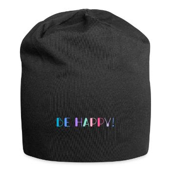 Be Happy Rainbow - Jersey Beanie - black - Front