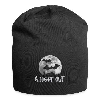 Fledermäuse nachts beim Vollmond unterwegs - Jersey-Beanie - Schwarz - Vorne