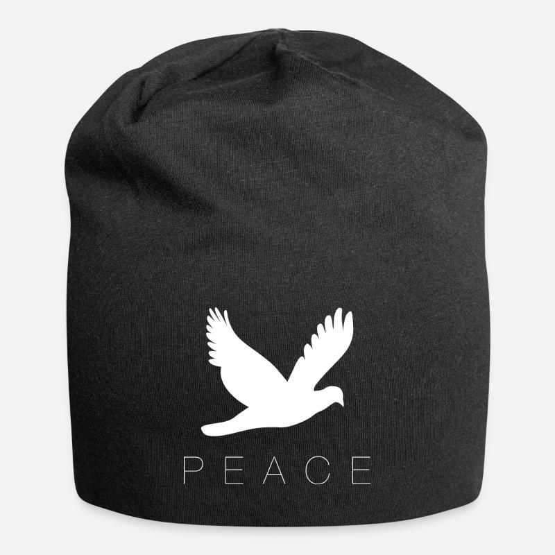 Taube Frieden - Jersey-Beanie - Schwarz