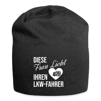 LKW Shirt · diese Frau liebt ihren · Geschenk - Jersey-Beanie - Schwarz - Vorne