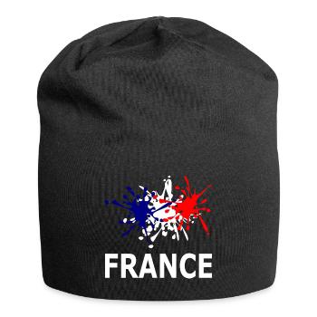 Blau Weiß Rot - Jersey-Beanie - Schwarz - Vorne