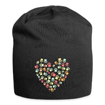 Chien signifie amour en forme de coeur - Bonnet en jersey - noir - Devant