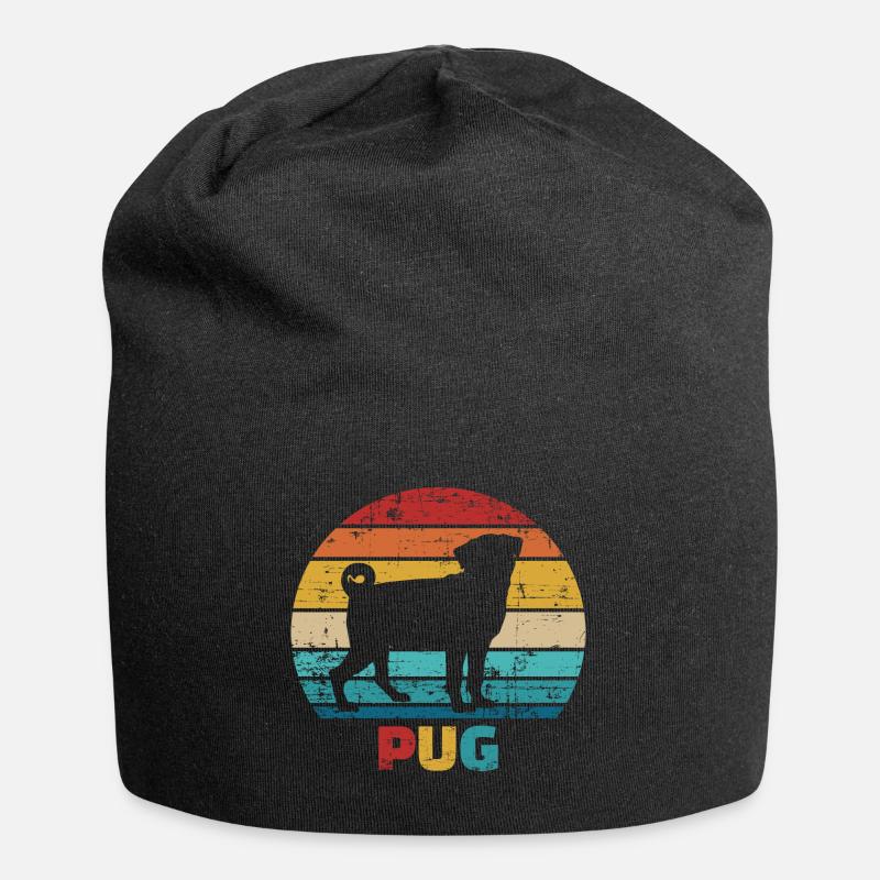 Mops - Jersey-Beanie - Schwarz