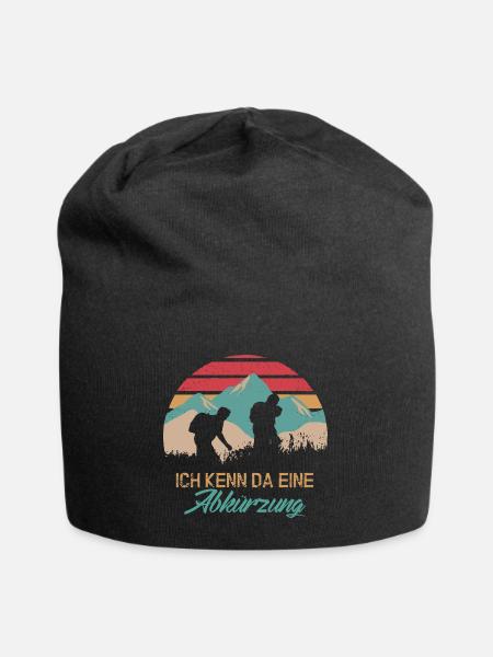 ICH KENN DA EINE .... Wandern - Retrocolor - Jersey-Beanie - Schwarz