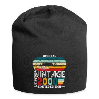 Born 2000 22nd Birthday Gift August Fun - Jersey Beanie - black - Front