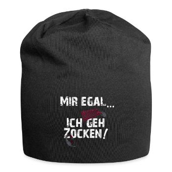 mir egal ich geh zocken gaming Humor - Jersey-Beanie - Schwarz - Vorne