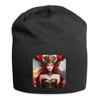 Mystische Fantasy Frau - Jersey-Beanie - Schwarz - Vorne