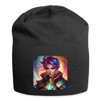 Coole Fantasy Frau - Jersey-Beanie - Schwarz - Vorne