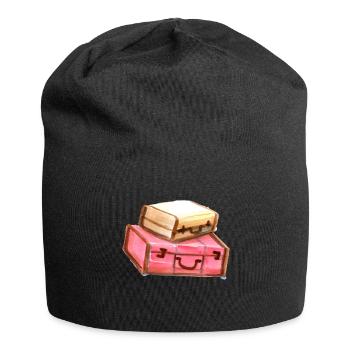 Valise aquarelle cirque - Bonnet en jersey - noir - Devant