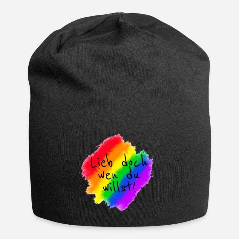 Lieb doch wen du willst - Jersey-Beanie - Schwarz