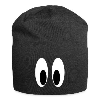 schielende Augen, lustig, witzig - Jersey-Beanie - Anthrazit - Vorne
