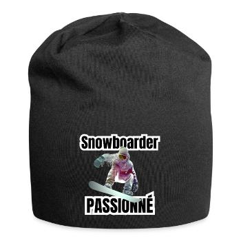 snowboarder passionné - Bonnet en jersey - noir - Devant
