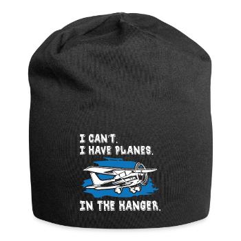 pilot i can t i have planes in the hanger - Jersey Beanie - black - Front
