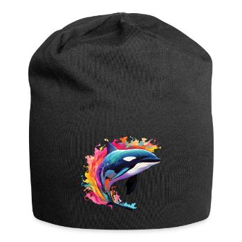 Colorful killer whale Orca - Jersey Beanie - black - Front