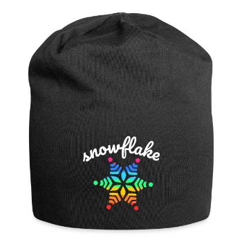 Regenbogen Schnee - Jersey-Beanie - Schwarz - Vorne