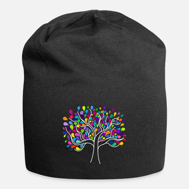 Baum des Lebens - Jersey-Beanie - Schwarz