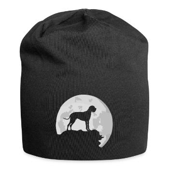 Great Dane Moon Silhouette - Jersey Beanie - black - Front