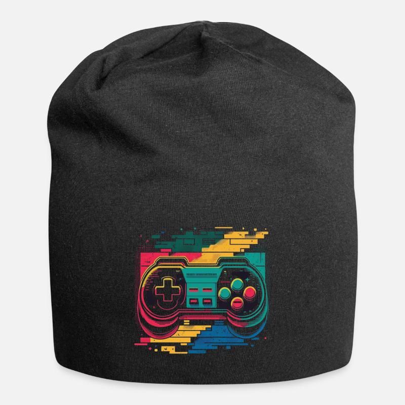 Retro Console - Jersey Beanie - black