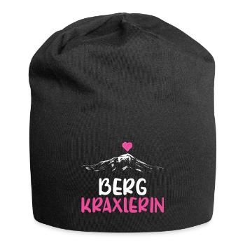 Wandern Watzmann Herz Bergkraxlerin Alpenherz Girl - Jersey-Beanie - Schwarz - Vorne