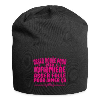 unique and original gift idea for a Nurse - Jersey Beanie - black - Front