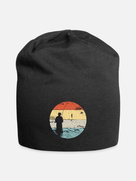 Fliegenfischen auf Lachs, Bachforelle, Meerforelle - Jersey-Beanie - Schwarz