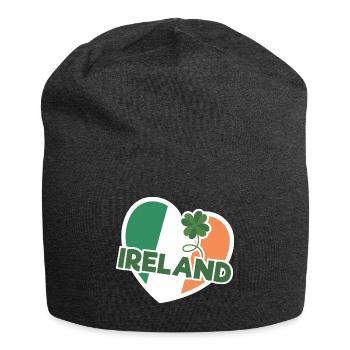 I Love Ireland Flag Graphic - Jersey Beanie - charcoal grey - Front
