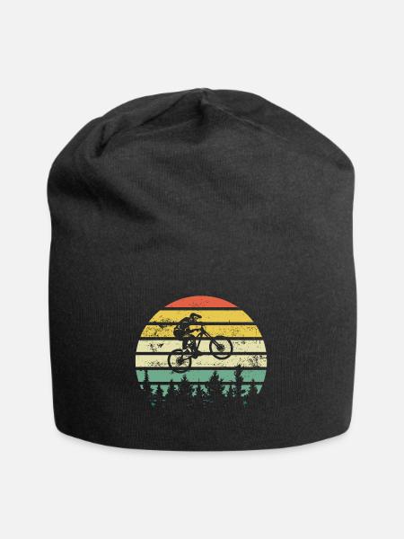 Mountainbike - Downhill Retrocolor - Geschenk - Jersey-Beanie - Schwarz