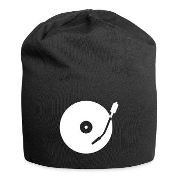 Turntable, Techno House Rave Hardstyle Trance - Jersey-Beanie - Schwarz - Vorne