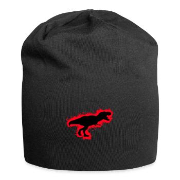 Silhouette Dino Red and Black Outline - Jersey Beanie - black - Front