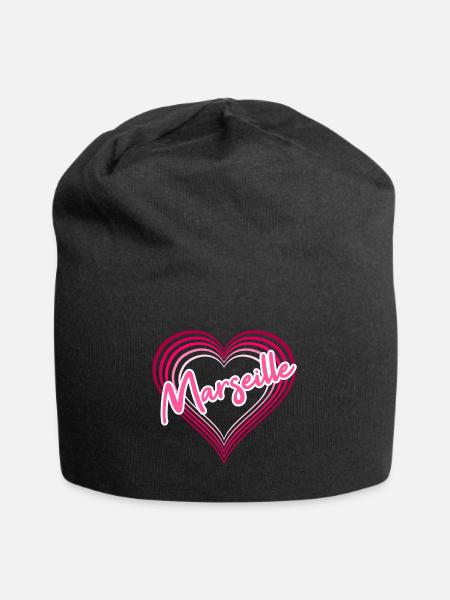Marseille - Jersey-Beanie - Schwarz