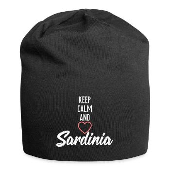 Liebe Sardinien - Jersey-Beanie - Schwarz - Vorne