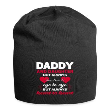 Vater und Tochter - Jersey-Beanie - Schwarz - Vorne
