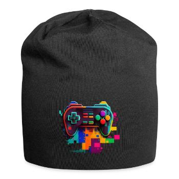 Retro Konsole - Jersey-Beanie - Schwarz - Vorne