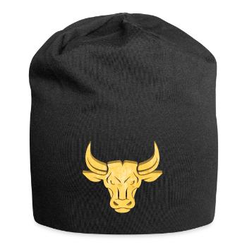Goldener Stier | Sternzeichen Stier - Jersey-Beanie - Schwarz - Vorne
