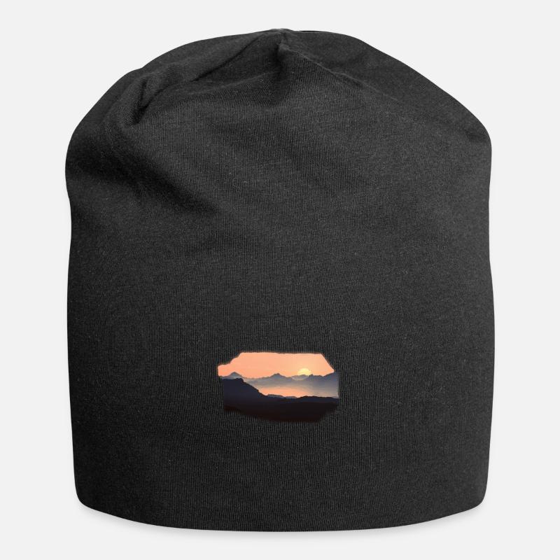 Natur - Jersey-Beanie - Schwarz