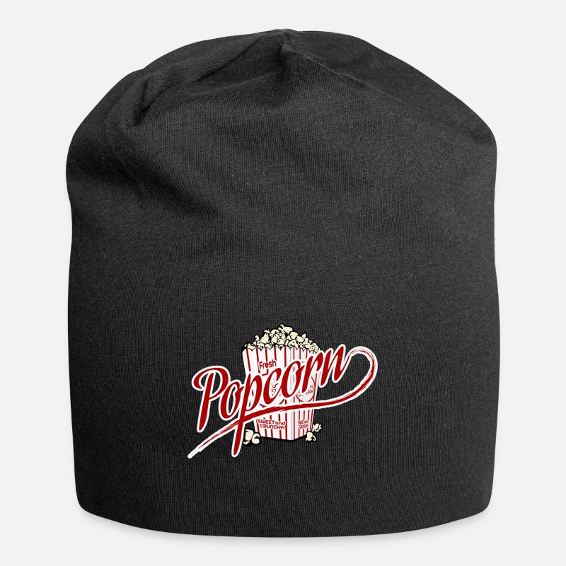 Popcorn - Jersey-Beanie - Schwarz