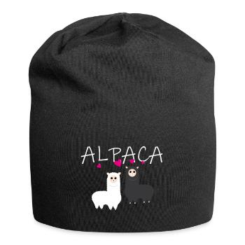 Alpaca love Alpaka - Bonnet en jersey - noir - Devant