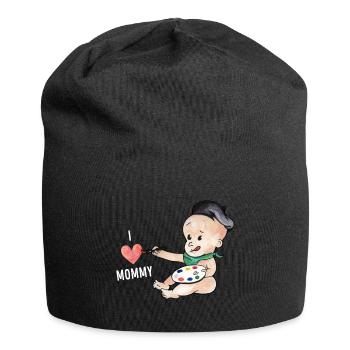 J'aime ma maman peintre bébé - Bonnet en jersey - noir - Devant