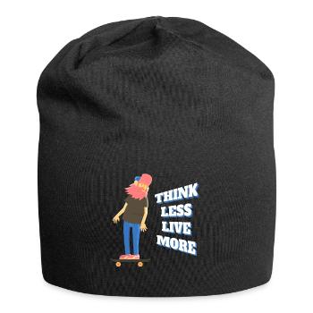 Pensez moins vivez plus - Bonnet en jersey - noir - Devant