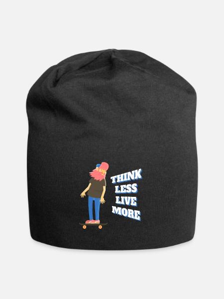 Think less, live more - Jersey Beanie - black