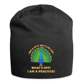 Quoi de neuf! Je suis un paon! Marcher dans le club comme cadeau - Bonnet en jersey - noir - Devant